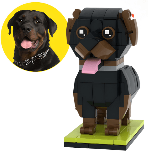 Rottweiler Custom Brick Figure – Gift for Rottweiler Owner - Brick-You